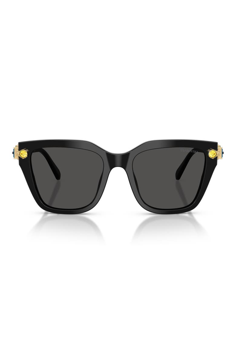 53mm Irregular Sunglasses, Main, color, BLACK / DARK GREY