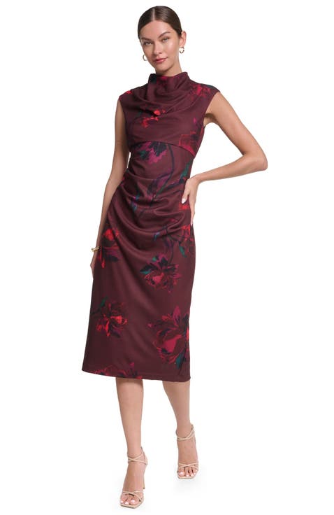 Sleeveless Floral Printed Midi Dress