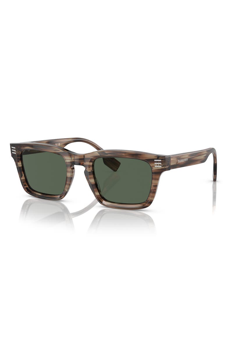 Burberry 51mm Rectangular Sunglasses, Alternate, color, Green