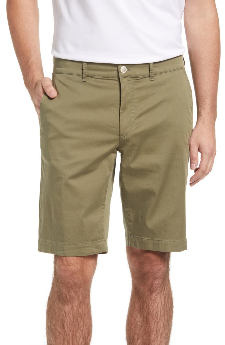 Brax Bozen Stretch Cotton Shorts, Main, color, Olive