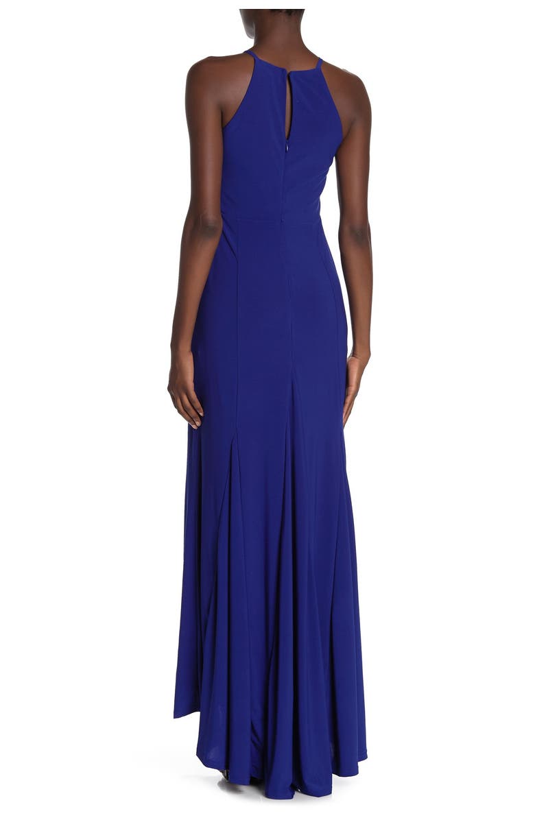 Jump Apparel Halter Neck Gown, Alternate, color, Cobalt