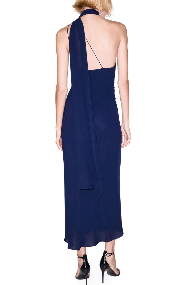One Shoulder Scarf Dress, Alternate, color, NIGHT BLUE