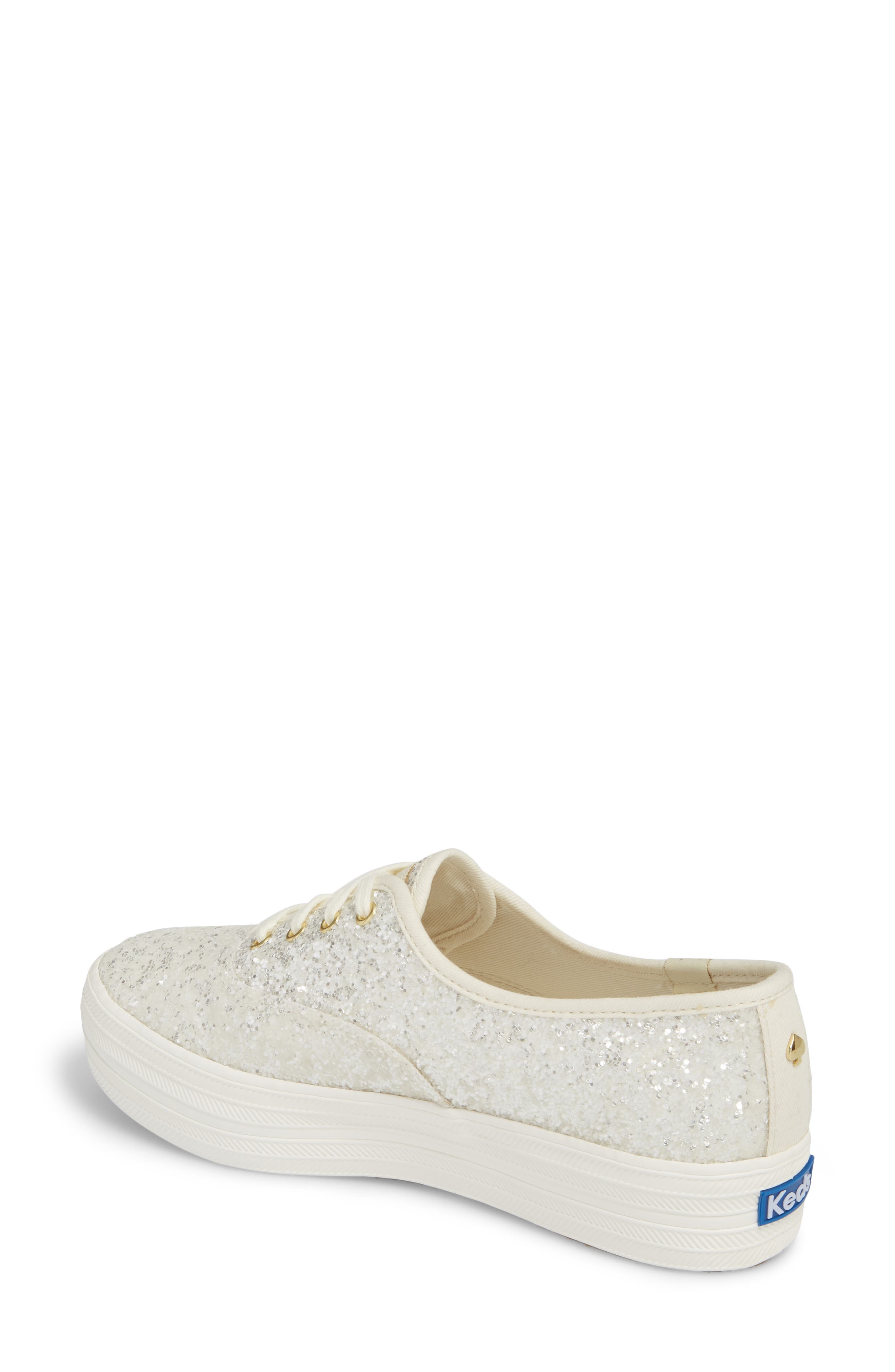 triple decker glitter sneaker, Alternate, color, CREAM