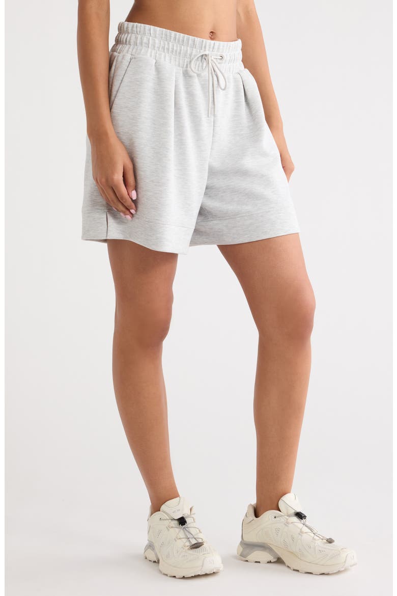 Soft Luxe High Waist Knit Shorts, Alternate, color, GREY LIGHT HEATHER