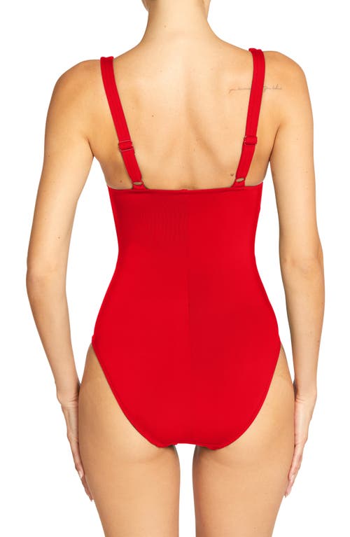 Robin Piccone Ava Knotted One Piece Swimsuit - Exclusive In Fiery Red