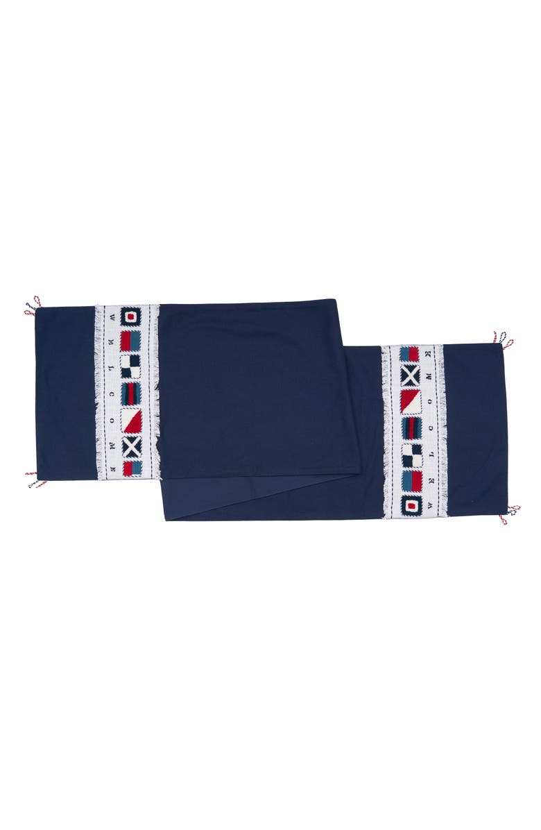 C&F Home Nautical Flag Table Runner 14" x 72", Main, color, Blue