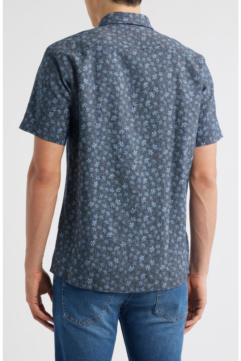 Roan Ken Short Sleeve Button-Up Shirt, Alternate, color, DARK BLUE