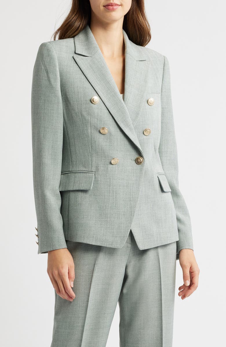Tahari ASL Melangé Stretch Crepe Blazer, Main, color, 