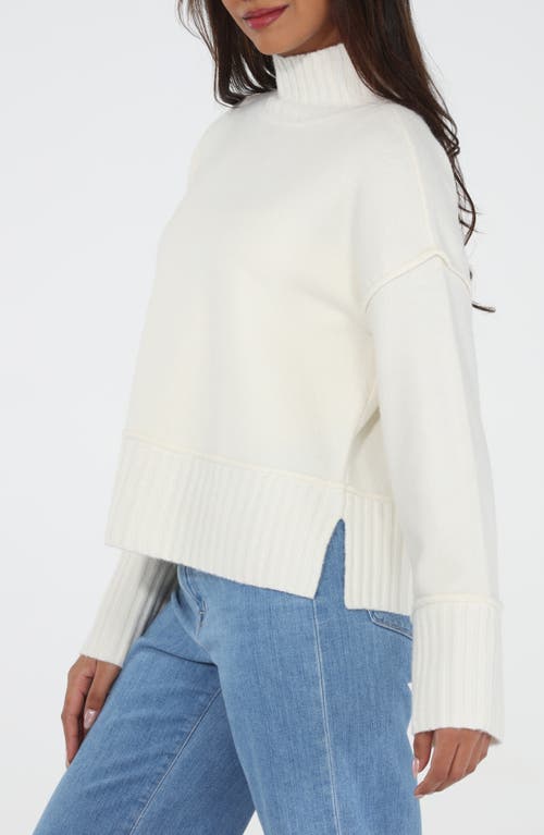 Rain And Rose Turtleneck Sweater In White