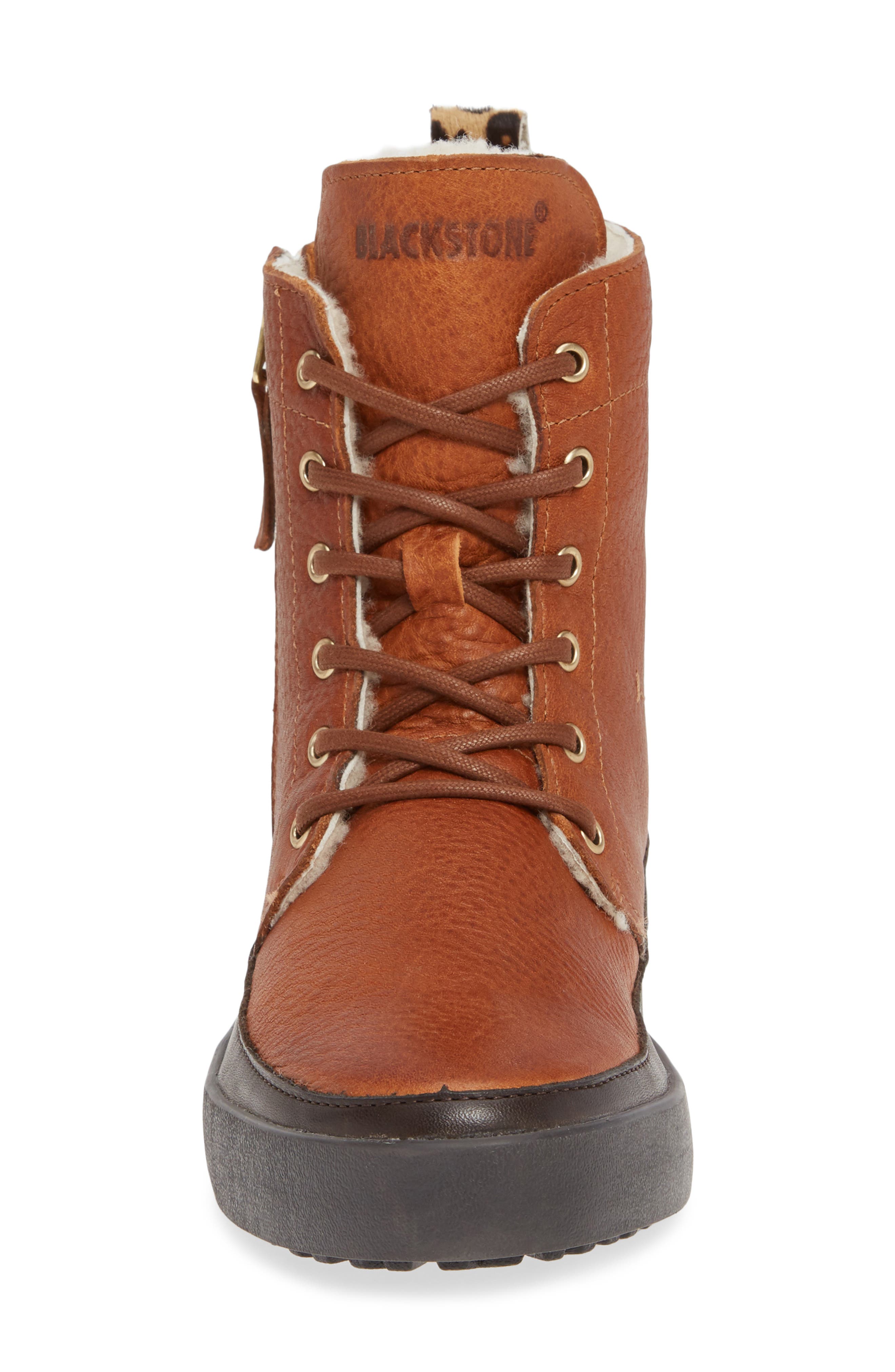 Blackstone 'CW96' Genuine Shearling Lined Sneaker Boot, Alternate, color, Leopard Print Leather