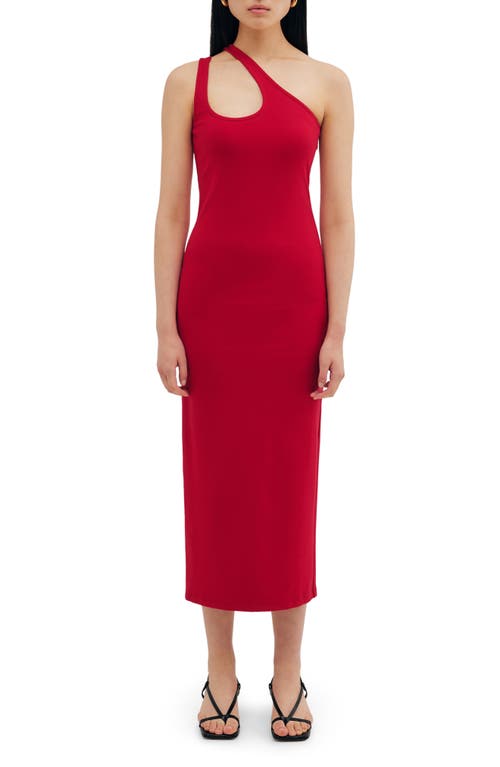 Two Lines By Marcella Norwood One-shoulder Midi Dress In Red