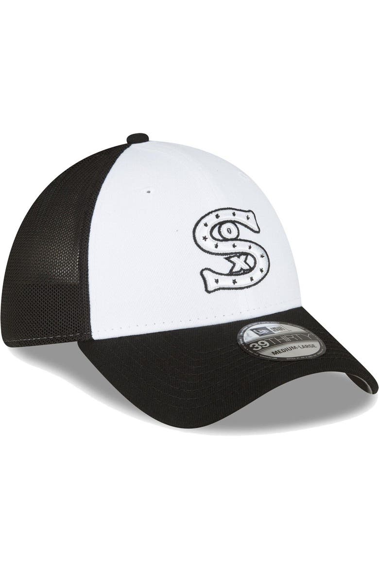 Men's New Era  Black/White Chicago White Sox 2023 On-Field Batting Practice 39THIRTY Flex Hat, Alternate, color, White
