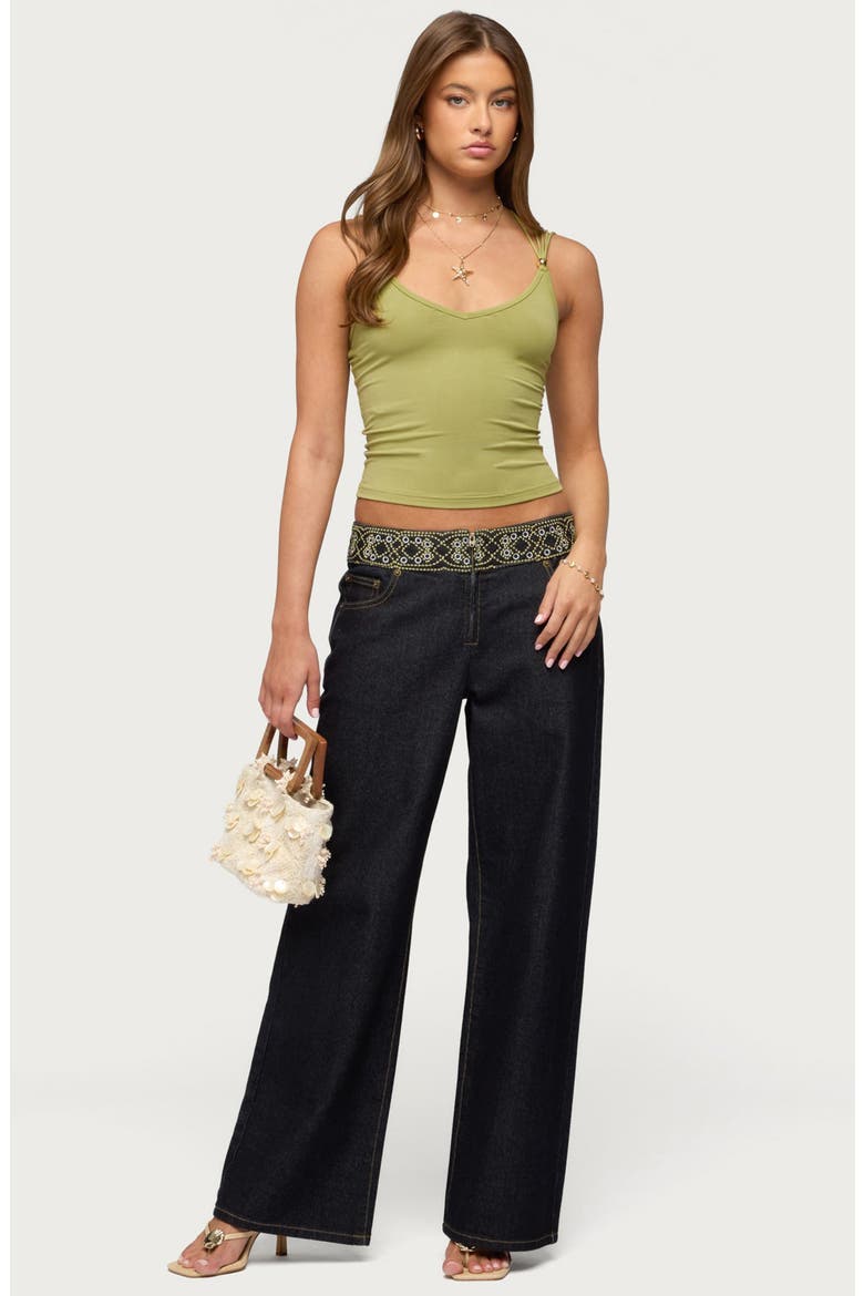 Vinney Strappy Bead Camisole, Alternate, color, GREEN