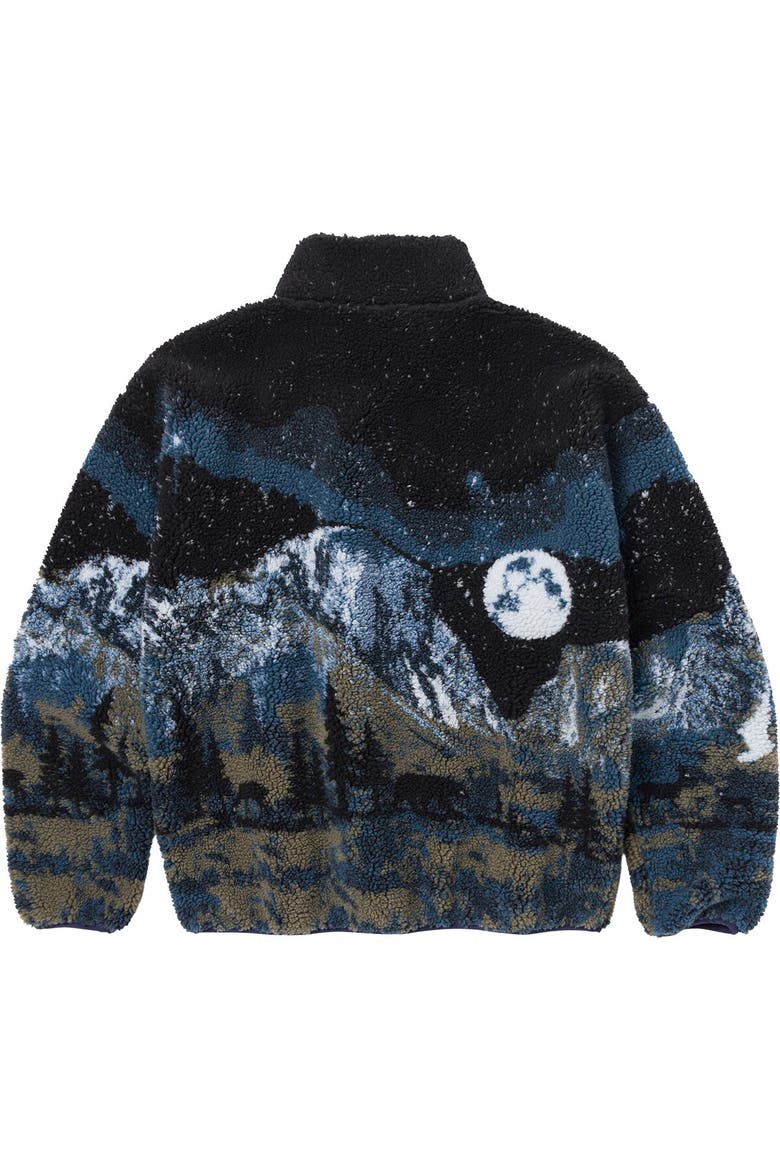 Yosemite Night Views Full-Zip High Pile Fleece Jacket, Alternate, color, Black