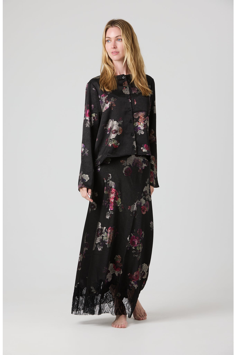Olivia Blouse, Alternate, color, Black Floral