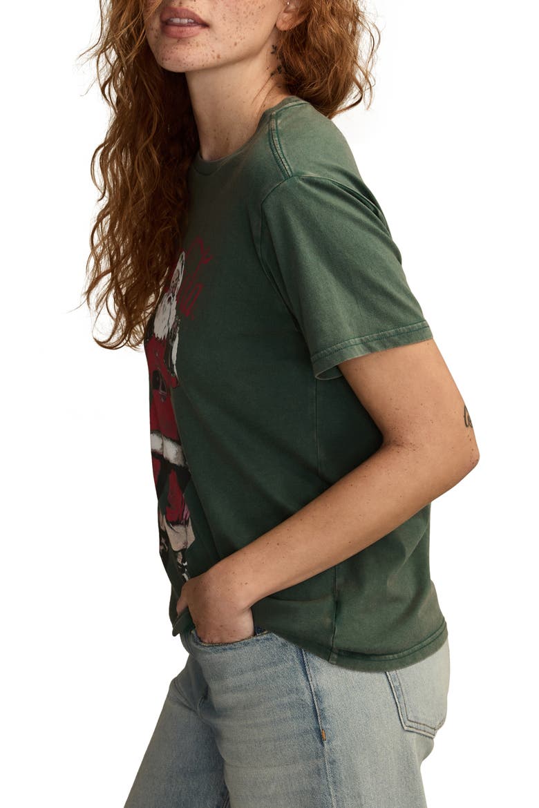 Coca-Cola® Classic Santa Cotton Graphic T-Shirt, Alternate, color, HUNTER GREEN