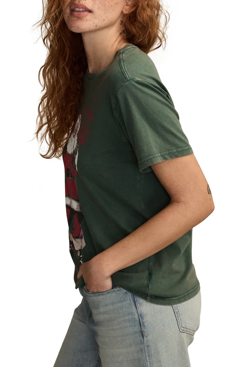 Lucky Brand Coca-Cola<sup>®</sup> Classic Santa Cotton Graphic T-Shirt, Alternate, color, Hunter Green