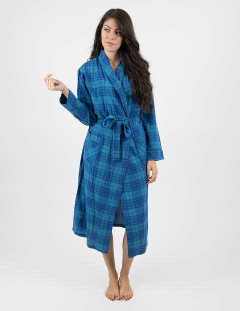 Women's Flannel Robe, 100% Cotton