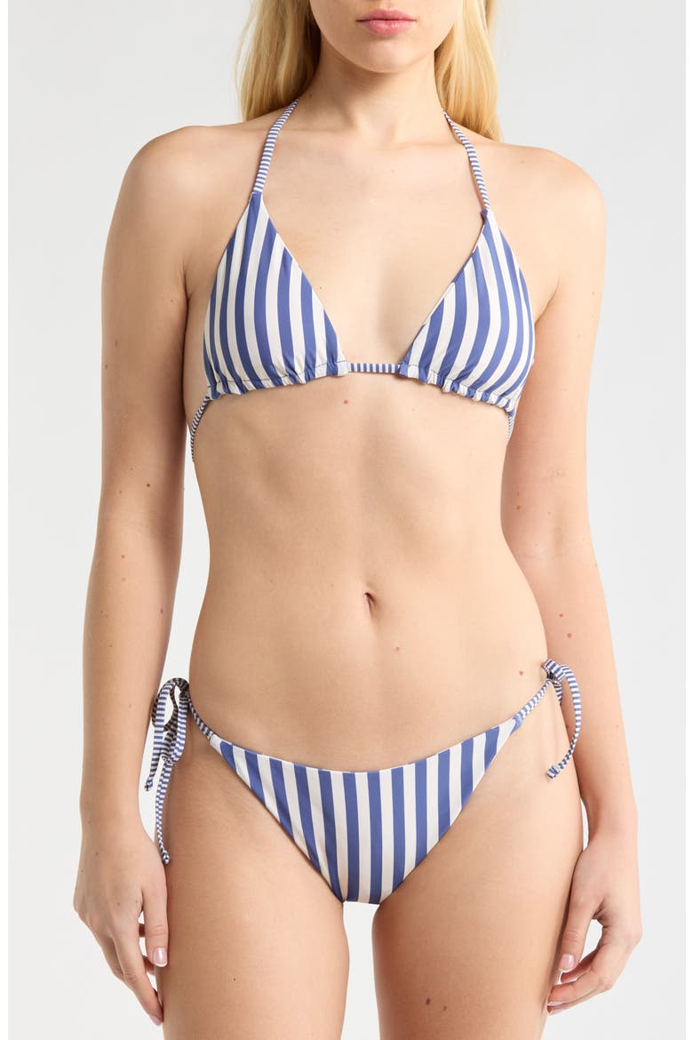 Stripe Out Reversible Triangle Bikini Top, Alternate, color, BIJOU BLUE