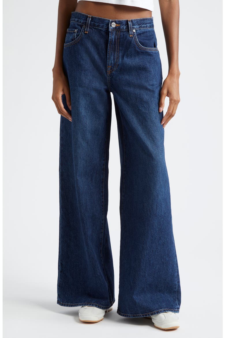 Tiny Dancer High Waist Wide Leg Jeans, Main, color, DARK WASH