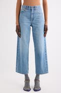 Chloé Embroidered High Waist Crop Wide Leg Jeans