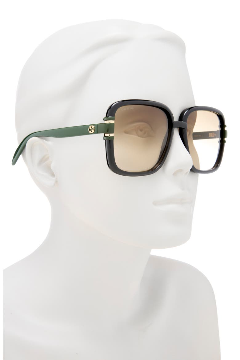 59mm Square Sunglasses, Alternate, color, BLACK GREEN BROWN