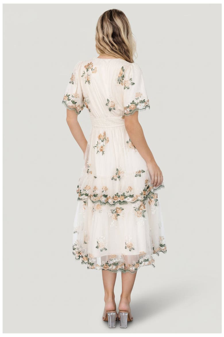 Cynthia Midi Dress, Alternate, color, Cream Floral