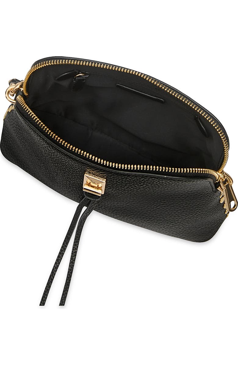Rebecca Minkoff Darren Dome Leather Crossbody Bag, Alternate, color, Black