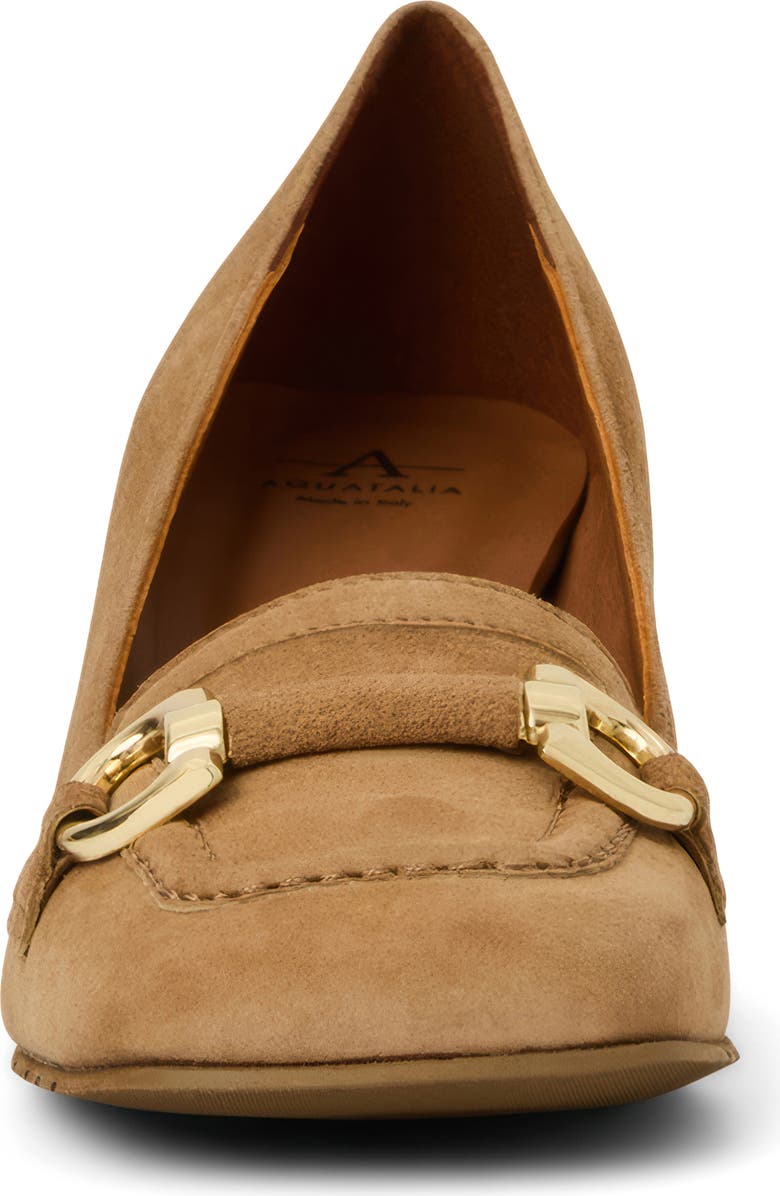 Aquatalia Corrina Weatherproof Loafer Pump, Alternate, color, Champagne Suede