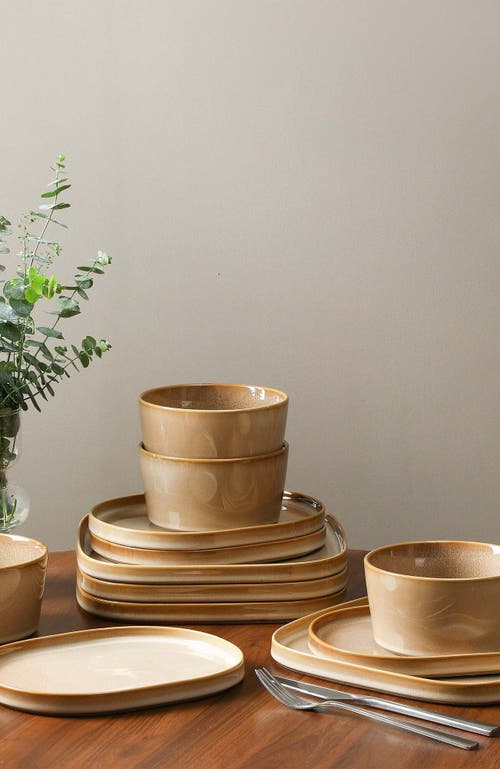 Stone Lain Cairo Stoneware 12-piece Dinnerware Set In Gold