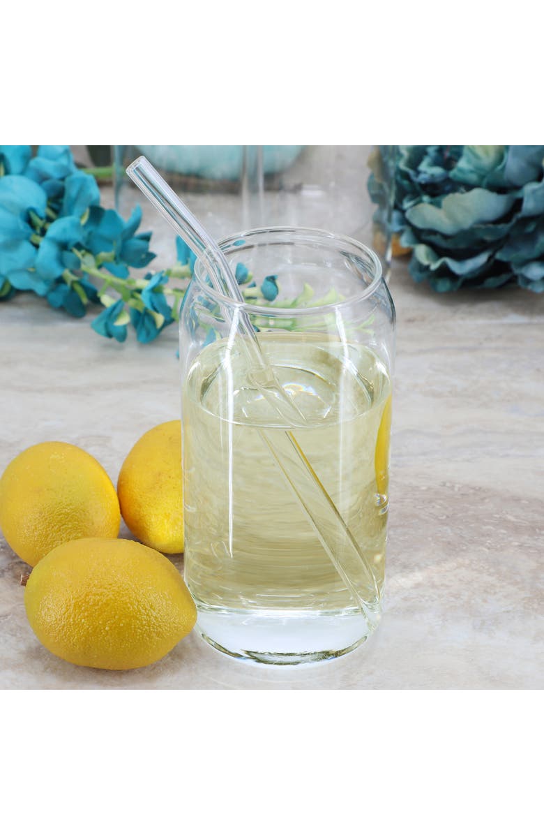 Gibson Home Zadie 10 Piece Glass Tumbler and Straw Set in Clear, Alternate, color, Clear