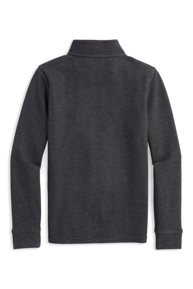 Kids' Saltwater Stripe Quarter Zip Sweatshirt, Alternate, color, JET BLACK