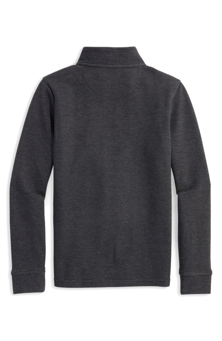 vineyard vines Kids' Saltwater Stripe Quarter Zip Sweatshirt, Alternate, color, Jet Black