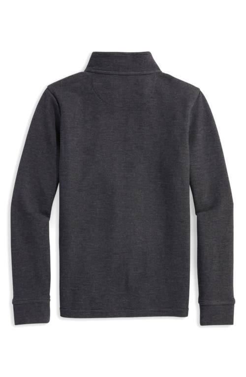 Vineyard Vines Kids' Saltwater Stripe Quarter Zip Sweatshirt In Black