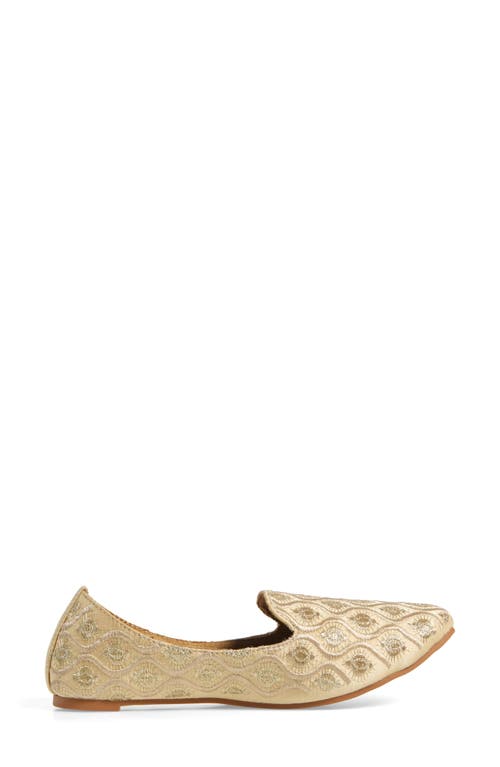 Fuchsia Golden Meadow Harmony Embroidered Loafer In Gold