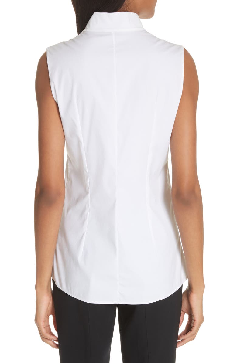 Akris Notch Collar Blouse, Alternate, color, White