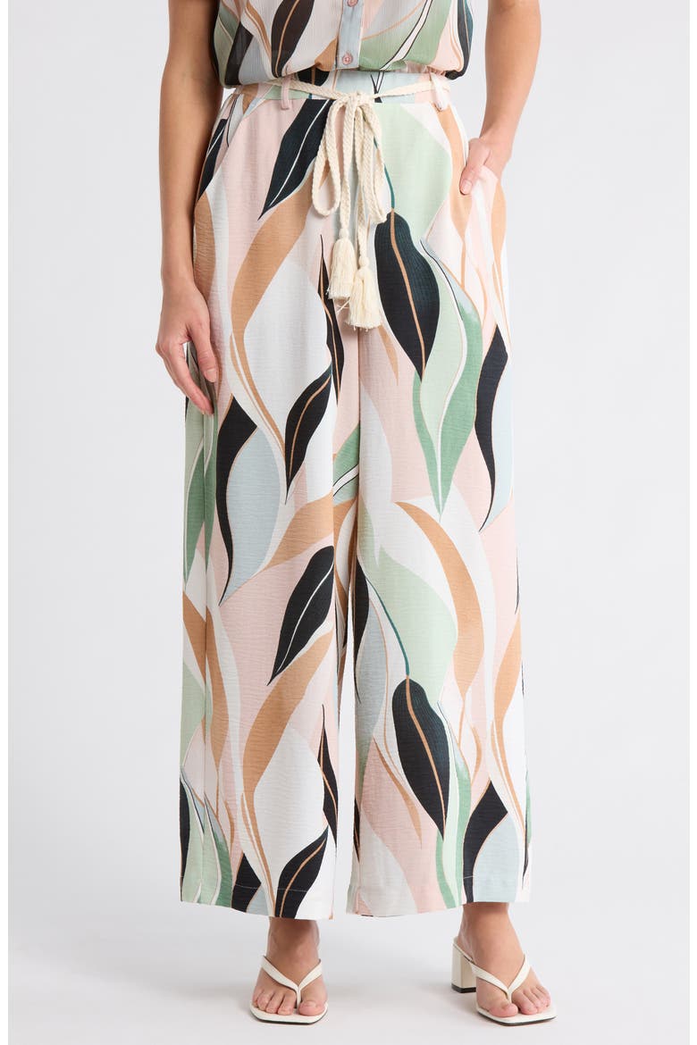 Airflow Floral Wide Leg Pants, Main, color, SEAFOAM FLOWING LEAF