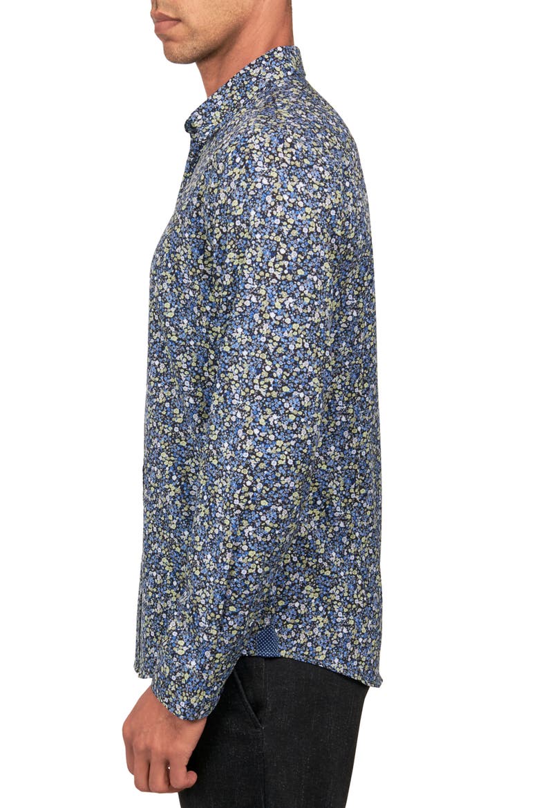 Slim Fit Liberty Floral Recycled 4-Way Stretch Performance Long Sleeve Shirt, Alternate, color, GREEN