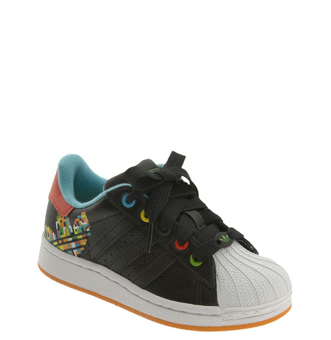 'Superstar II' Sneaker, Main, color, BLACK/ WHITE/ RAVE GREEN