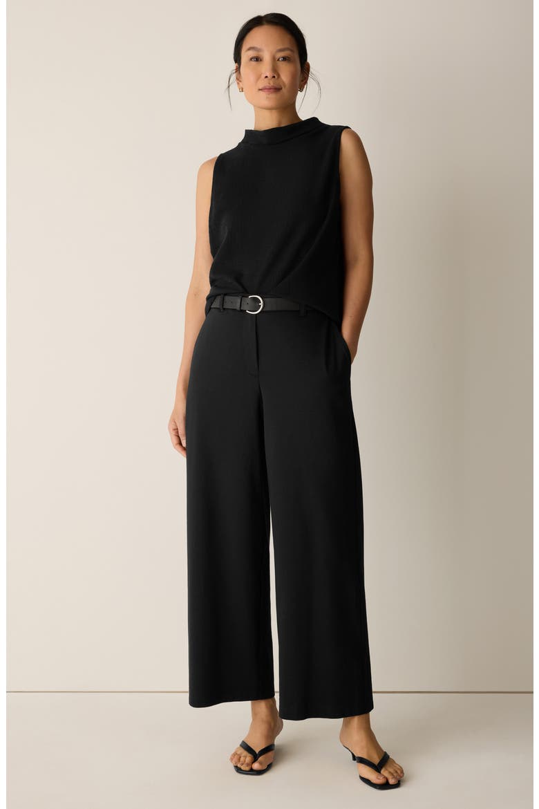 High Waist Ankle Wide Leg Pants, Alternate, color, BLACK