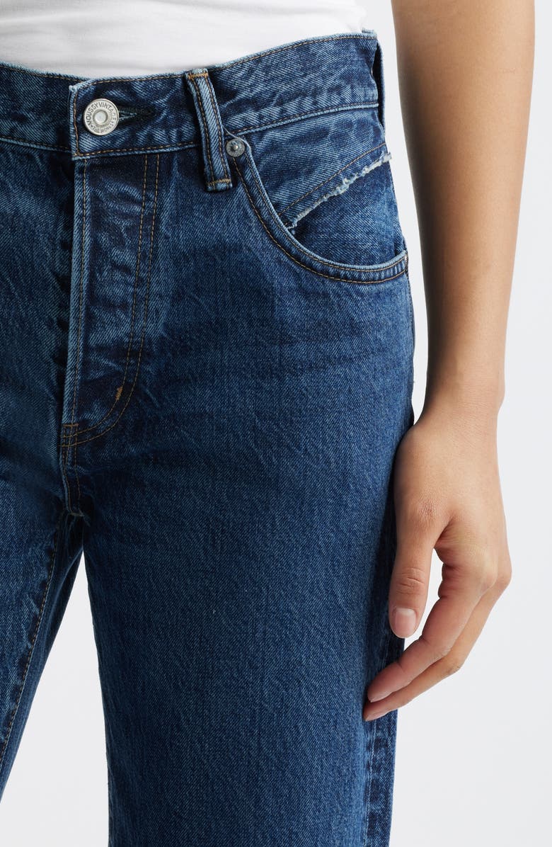 MOUSSY VINTAGE Lara Western High Waist Straight Leg Jeans, Alternate, color, Dark Blue