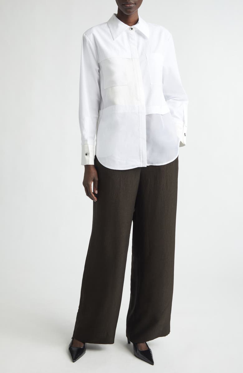 Jason Wu Collection Washed Twill Straight Leg Trousers, Alternate, color, Nori