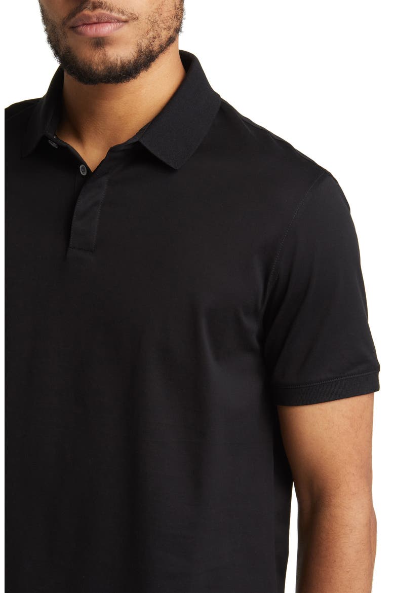 Solid Cotton Polo, Alternate, color, BLACK