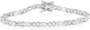 SIMONA Sterling Silver Oval & Infinity Cubic Zirconia Bracelet