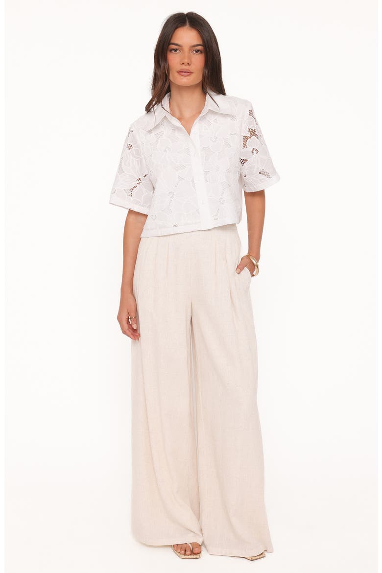 Fidelma Floral Cutwork Embroidery Button-Up Shirt, Alternate, color, WHITE