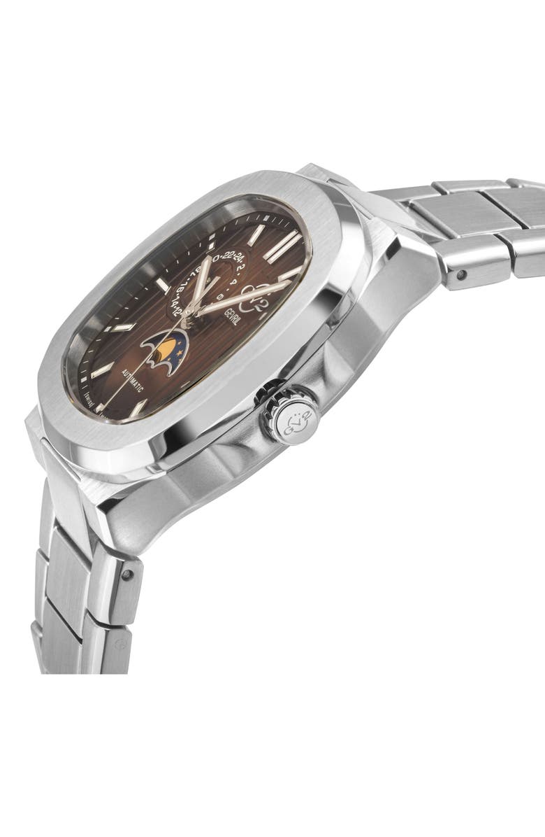 GV2 Pontente Moon Phase Swiss Automatic Watch, 40mm, Alternate, color, Silver/Silver
