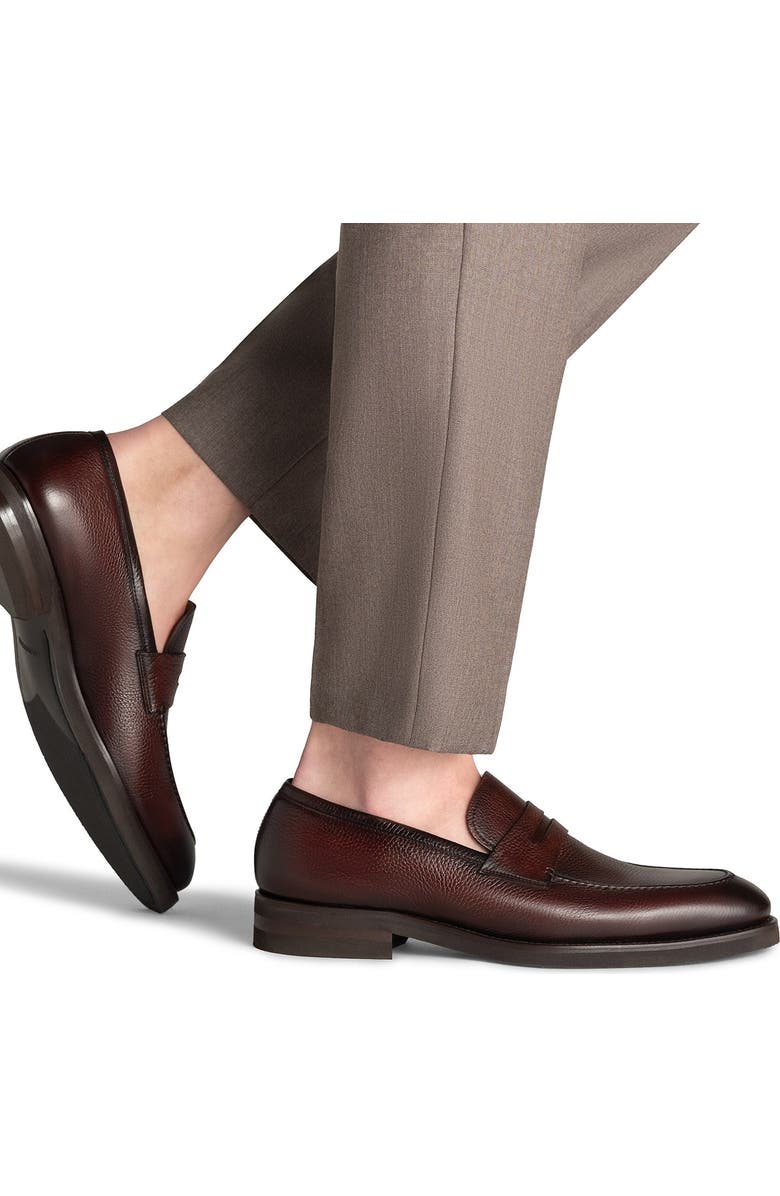 Magnanni Matlin V Penny Loafer, Alternate, color, Mid Brown