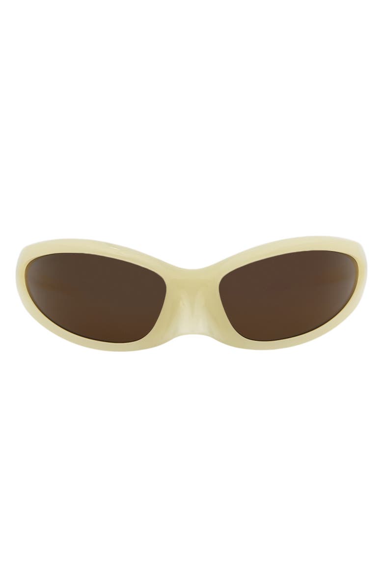 Balenciaga 80mm Wrap Sunglasses, Main, color, Yellow Yellow Brown