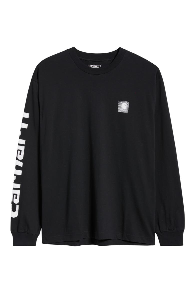 Archive Script Logo Long Sleeve Organic Cotton T-Shirt, Alternate, color, BLACK