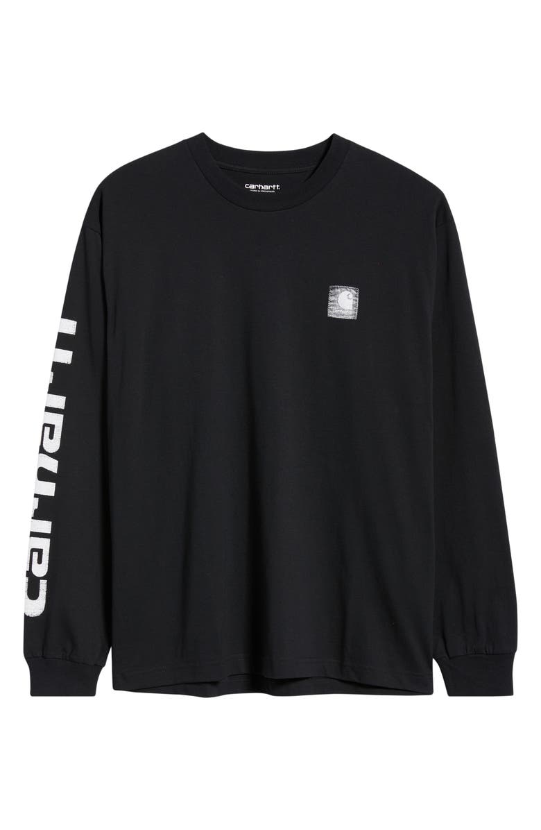 Carhartt Work In Progress Archive Script Logo Long Sleeve Organic Cotton T-Shirt, Main, color, Black